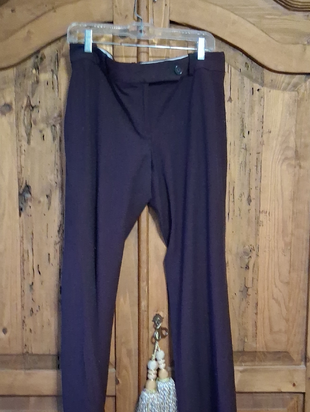LOFT Wide-Leg Pants in Deep Plum